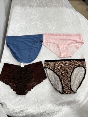 Victoria's Secret & PINK Lot Of Four Underwear Panties Brief Size Large Lace